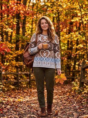 SKOVHUUS Denmark Knit Patterned Sweater Size 2X Multi Print Pullover